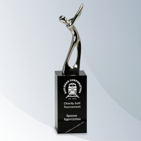 AT145 | Premier Optic Black Crystal Golf Award