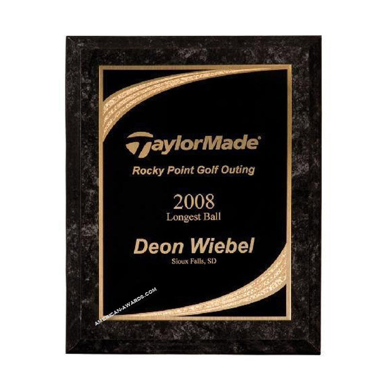 6C803 Black Marble finish designer series award plaque - American Trophy & Award Company - Los Angeles, CA 90022