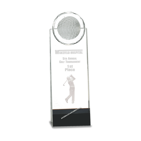 Crystal Golf Ball Tower Award|Style 7S3004