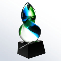G1285 Blue Union Art Glass Award - American Trophy & Award Company - Los Angeles, CA 90022