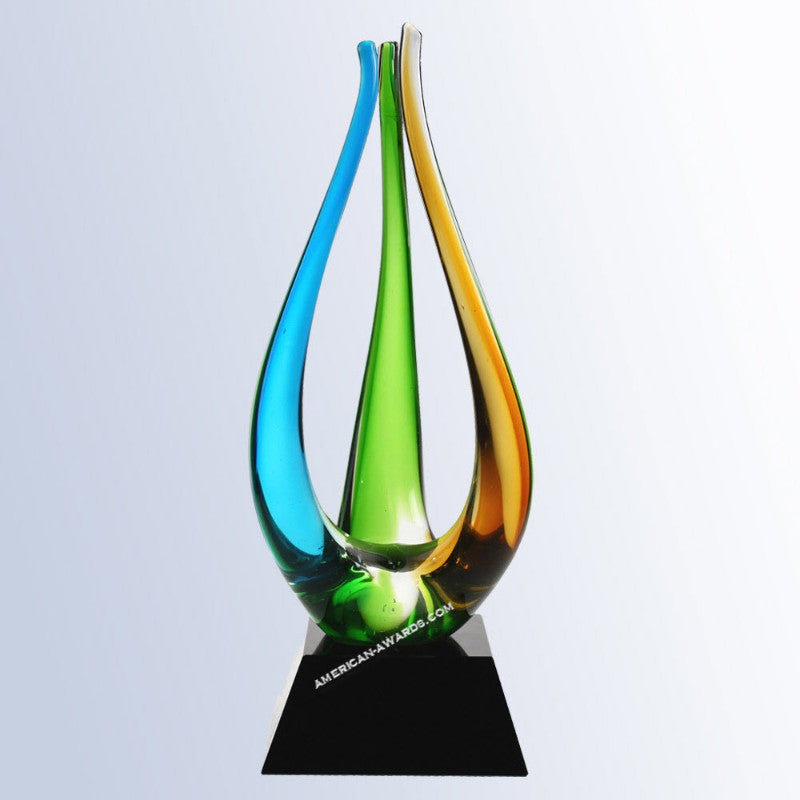 G1612 The Tripod Art Glass Award - American Trophy & Award Company - Los Angeles, CA 90022