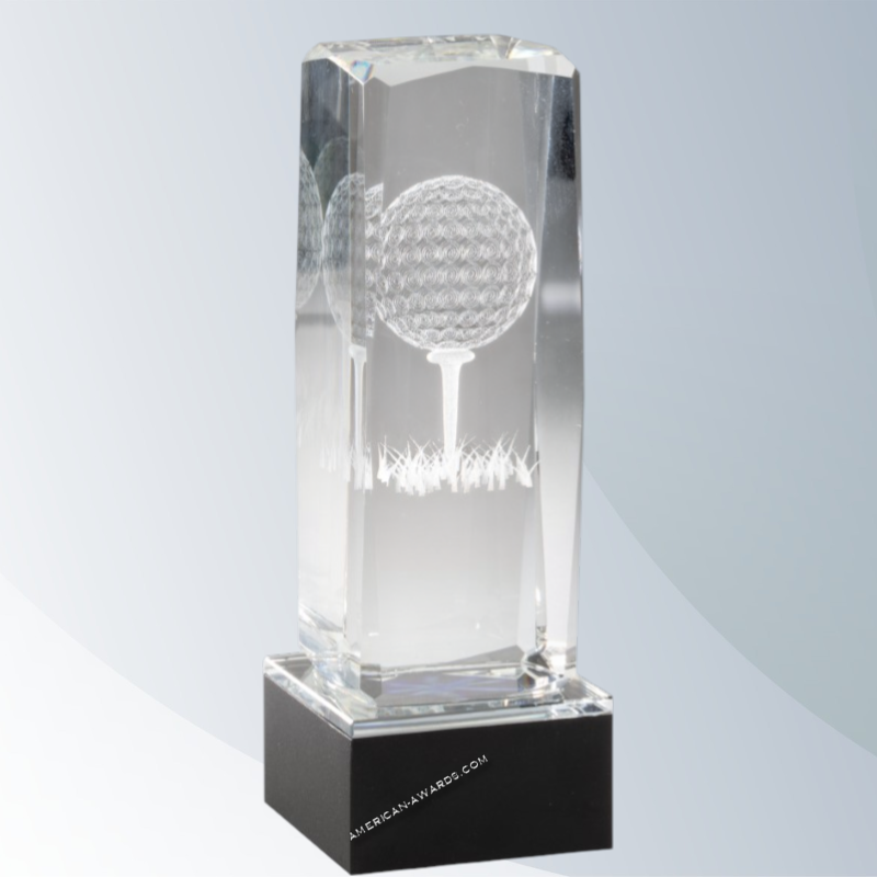 AT1042 | 3D Crystal Laser Tower Golf Award