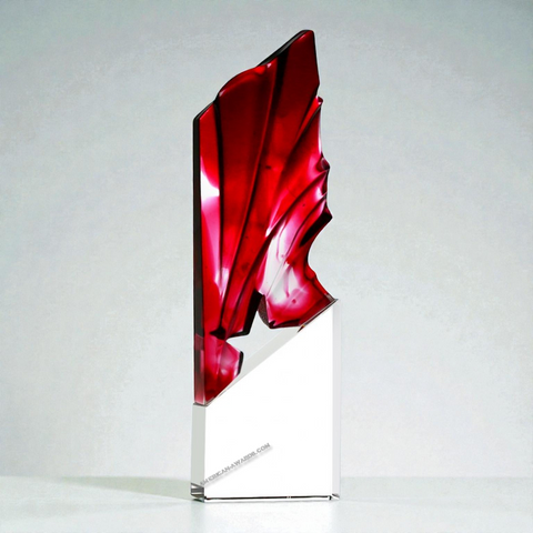 AT2464 | Red Crest Optic Crystal Award