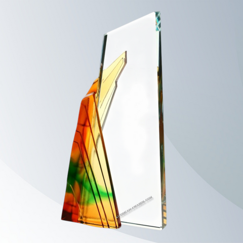 AT2506A | Geode-Amber Starfire Glass Award