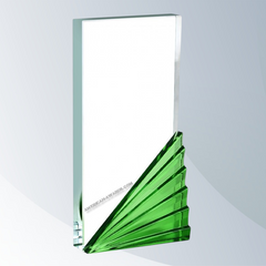 AT2507G | Moonbeam Green Starfire Clear Glass Award