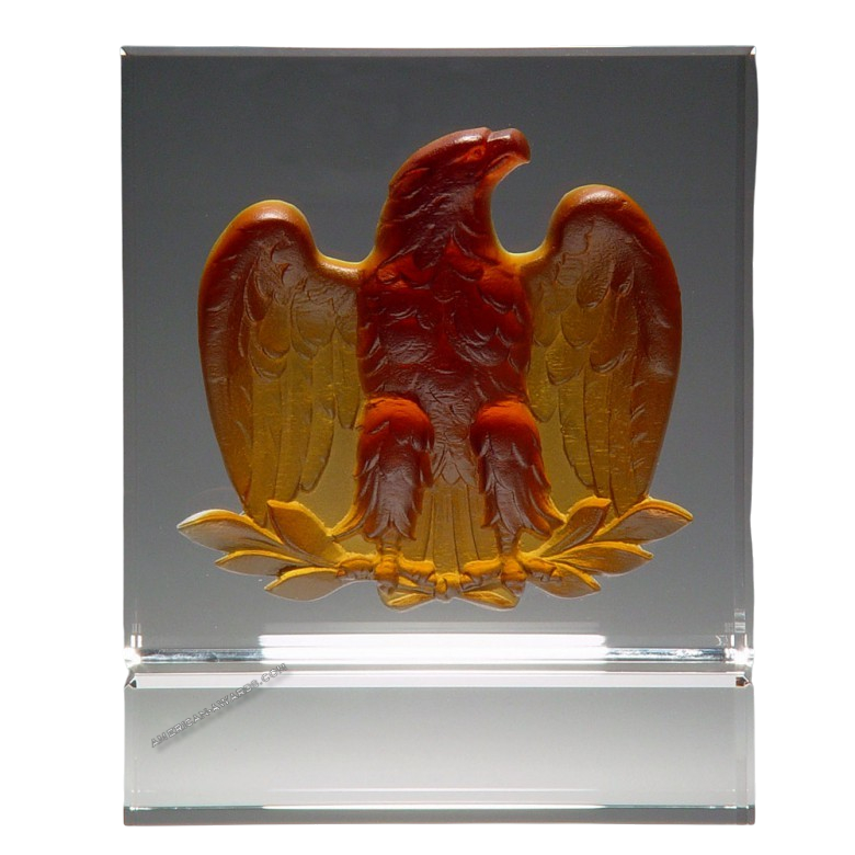 AT2887A | Optic Crystal Majestic Eagle-Amber