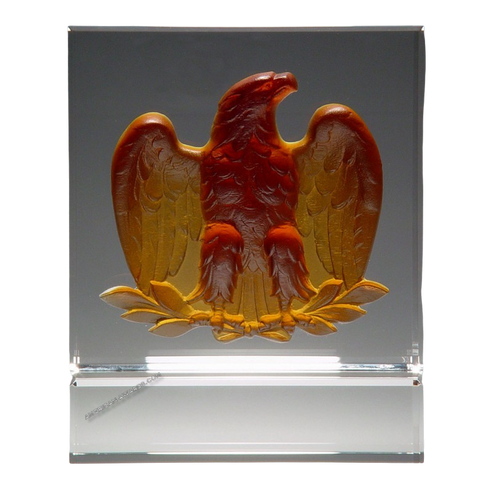 AT2887A | Optic Crystal Majestic Eagle-Amber