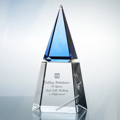 AT2022 Optic Blue Crystal Pyramid Award - American Trophy & Award Company - Los Angeles, CA 90022