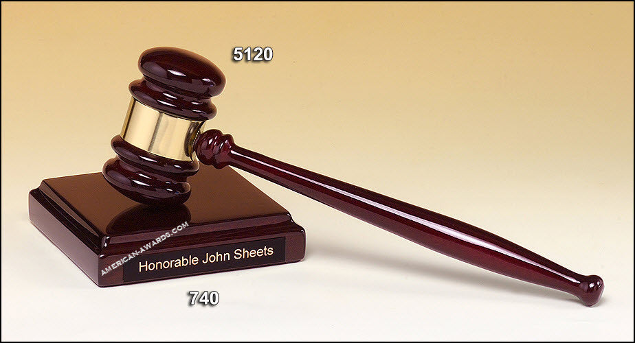 5120 Premium Series Rosewood Gavel and Sounding Block - American Trophy & Award Company - Los Angeles, CA 90022