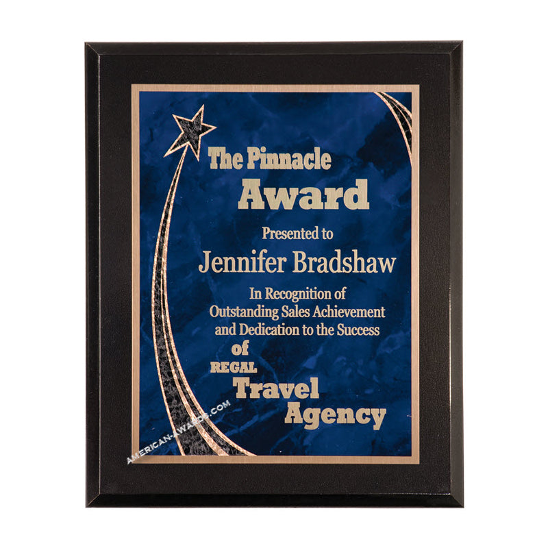 6C802 Ebony finish rising star award plaque - American Trophy & Award Company - Los Angeles, CA 90022
