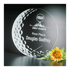 7058 Starfire clear glass golf trophy - American Trophy & Award Company - Los Angeles, CA 90022