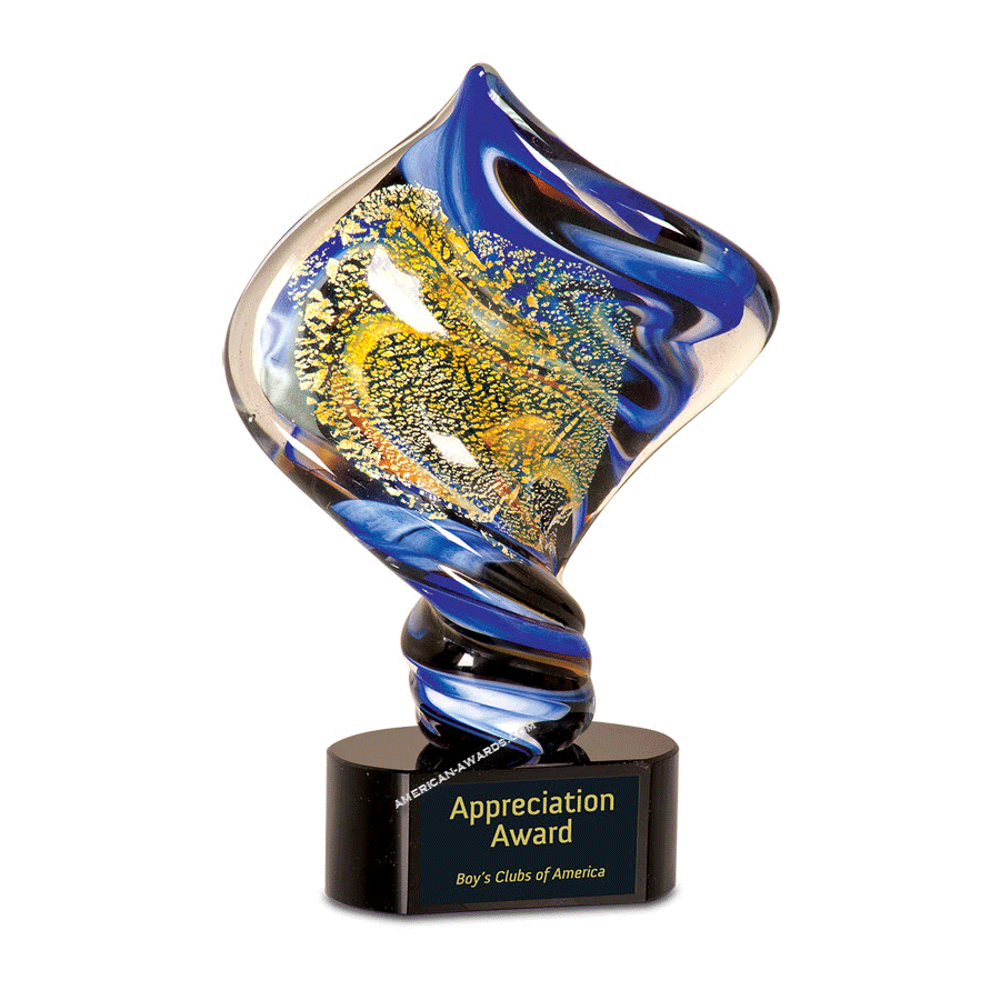AGS13 Diamond Twist Art Glass - American Trophy & Award Company - Los Angeles, CA