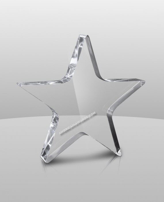 AT-632 Acrylic Star Paperweight - American Trophy & Award Company - Los Angeles, CA 90022