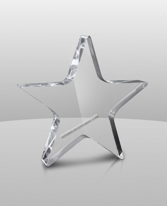 AT-632 Acrylic Star Paperweight - American Trophy & Award Company - Los Angeles, CA 90022
