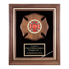AT1 Walnut Maltese Cross Plaque - American Trophy & Award Company - Los Angeles, CA 90022