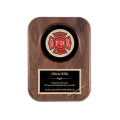 AT6 Walnut Fireman Plaque - American Trophy & Award Company - Los Angeles, CA 90022