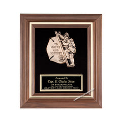 AT7 Walnut Fireman Plaque - American Trophy & Award Company - Los Angeles, CA 90022