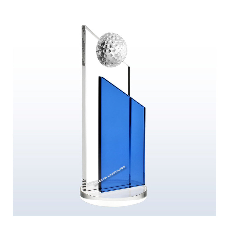 C1223G Crystal Blue Success Golf Award - American Trophy & Award Company - Los Angeles, CA 90022