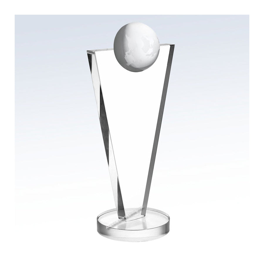 C1227 Crystal Success Globe Award - American Trophy & Award Company - Los Angeles, CA 90022
