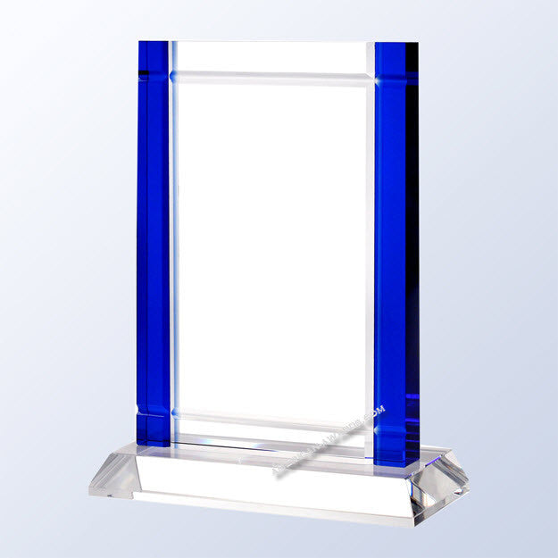 C1653 Optic Crystal Blue Deco Award - American Trophy & Award Company - Los Angeles, CA 90022