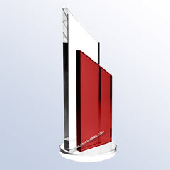 C1661 Red Success Optic Crystal Award - American Trophy & Award Company - Los Angeles, CA 90022