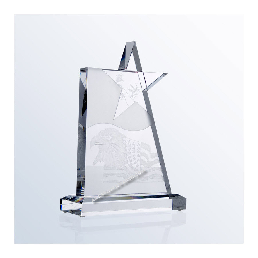 C911M Crystal Waving Star Award:American Trophy & Award Company Los Angeles, CA