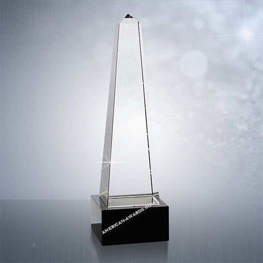 CM30 Crystal Obelisk on base Award - American Trophy & Award Company - Los Angeles, CA 90022