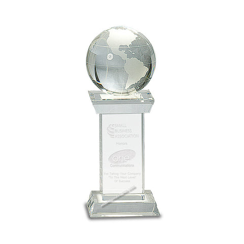 CRY159 | Crystal Globe On Tower Award