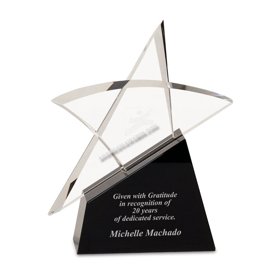 cry7105 Crystal Outline Star Award - American Trophy & Award Company - Los Angeles, CA 90022