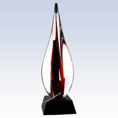 G1615 Black Contemporary Art Glass Award - American Trophy & Award Company - Los Angeles, CA 90022
