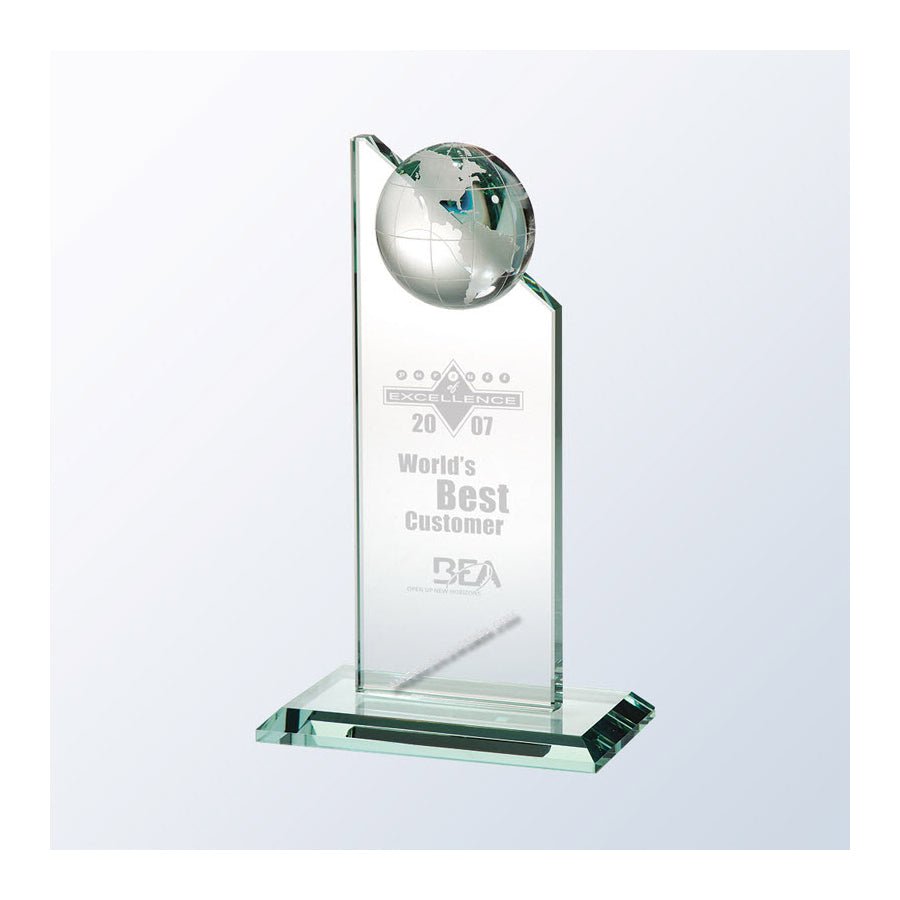 GPE03 Jade Glass World Globe Pinnacle Award - Los Angeles, CA 90022