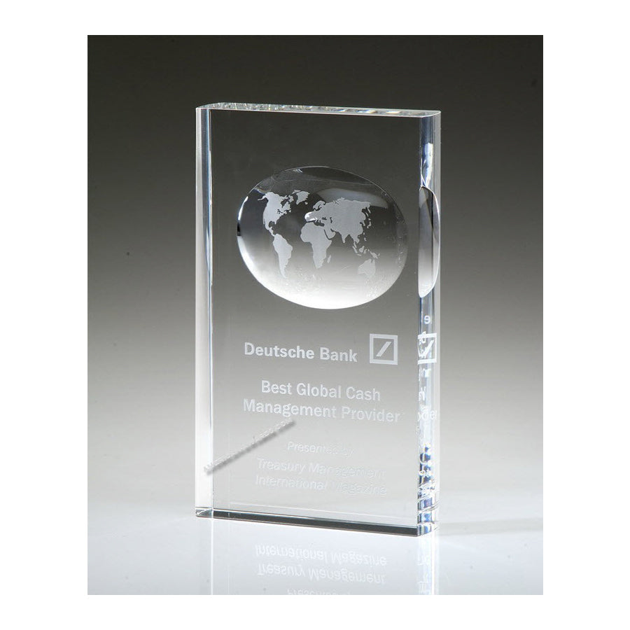 OCGL39 Crystal Illusion World Globe Award - American Trophy & Award Company - Los Angeles, CA 90022