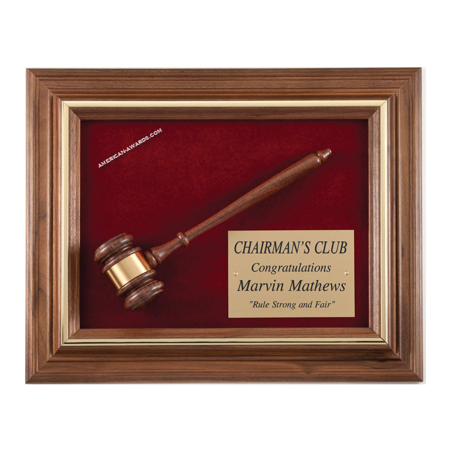 15G Walnut Gavel Presentation - American Trophy & Award Company - Los Angeles, CA 90012