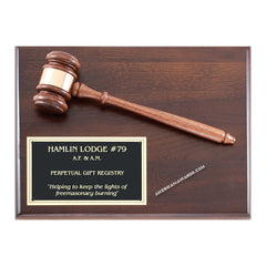 P342 Genuine Walnut Gavel Mounted Award Plaque - American Trophy & Award Company - Los Angeles, CA 90022
