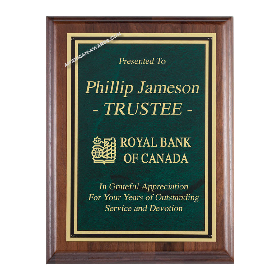 PC800 Genuine Walnut Award Plaque - American Trophy & Award Company - Los Angeles, CA 90012