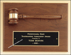 PG2782 Parliament Series Walnut Gavel Mounted Plaque - American Trophy & Award Company - Los Angeles, CA 90022
