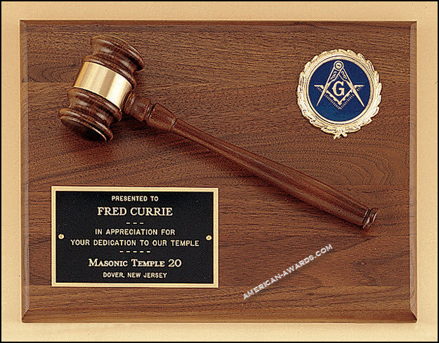 15G Walnut Gavel Presentation - American Trophy & Award Company - Los Angeles, CA 90022