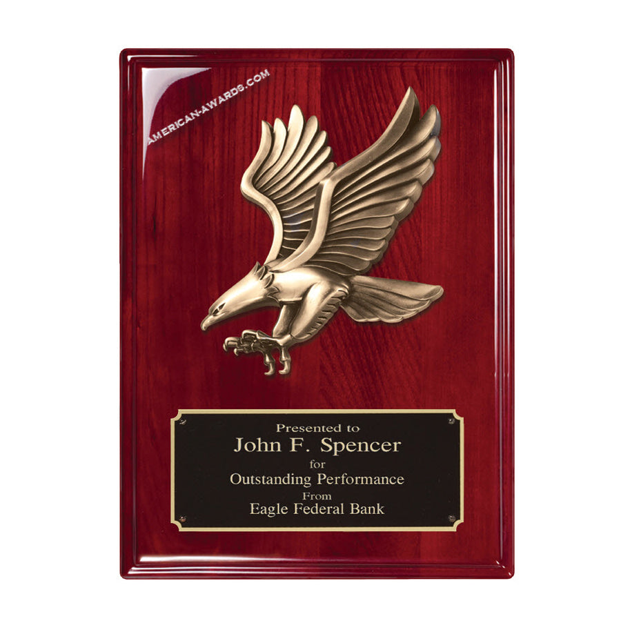 RP222 Rosewood Finish Eagle Recognition Plaque - American Trophy & Award Co - Los Angeles, CA 90012