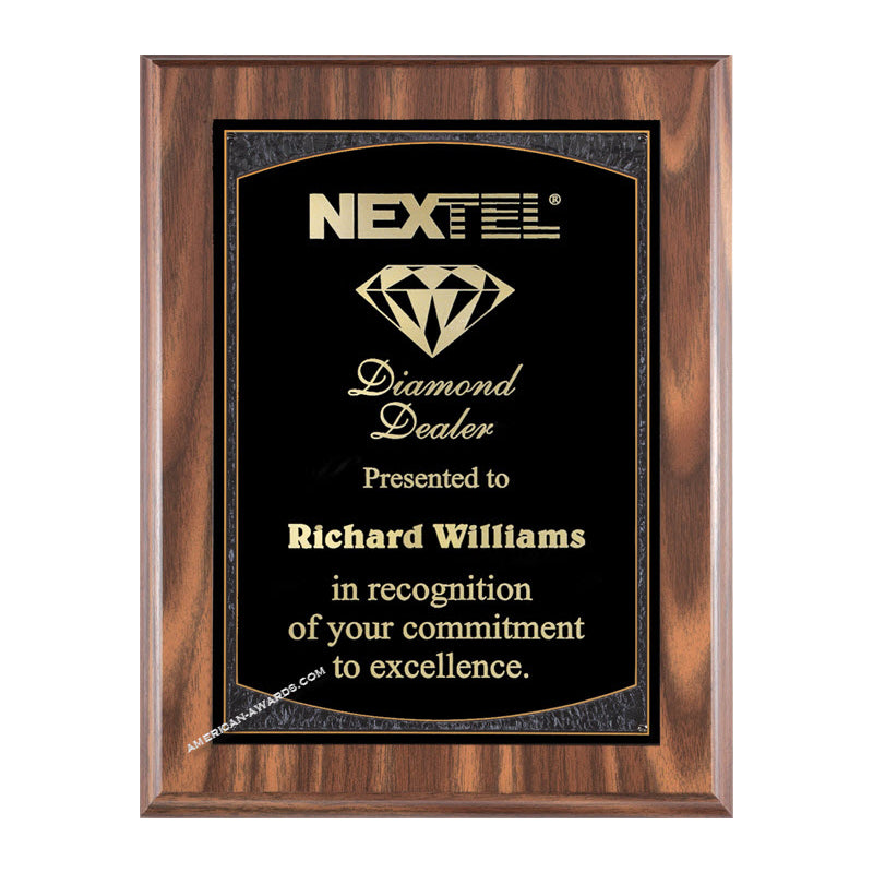 WF626 Walnut finish recognition plaque - American Trophy & Award Company - Los Angeles, CA 90022