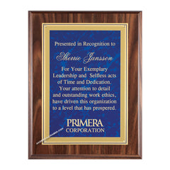 WF629 Walnut finish recognition plaque - American Trophy & Award Company - Los Angeles, CA 90022