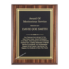 WF640 Walnut finish recognition plaque - American Trophy & Award Company - Los Angeles, CA 90022