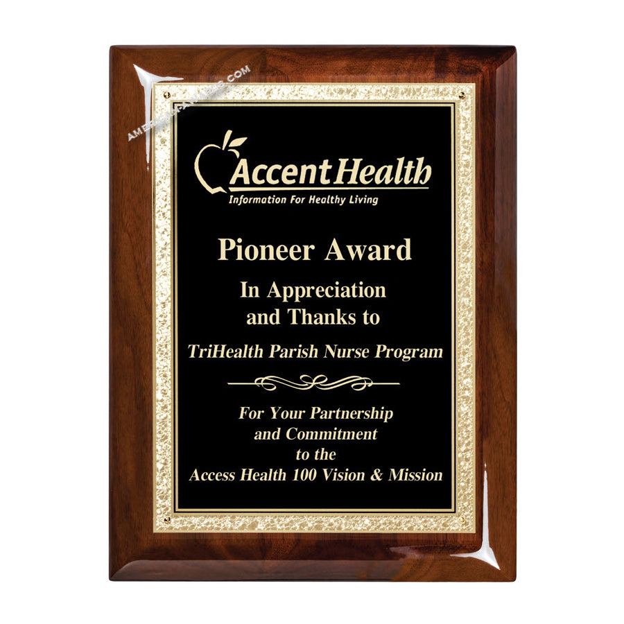 WF250 walnut recognition award plaque - American Trophy & Award Co. - Los Angeles, CA 90012