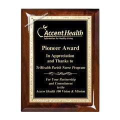 WF250 walnut recognition award plaque - American Trophy & Award Co. - Los Angeles, CA 90012