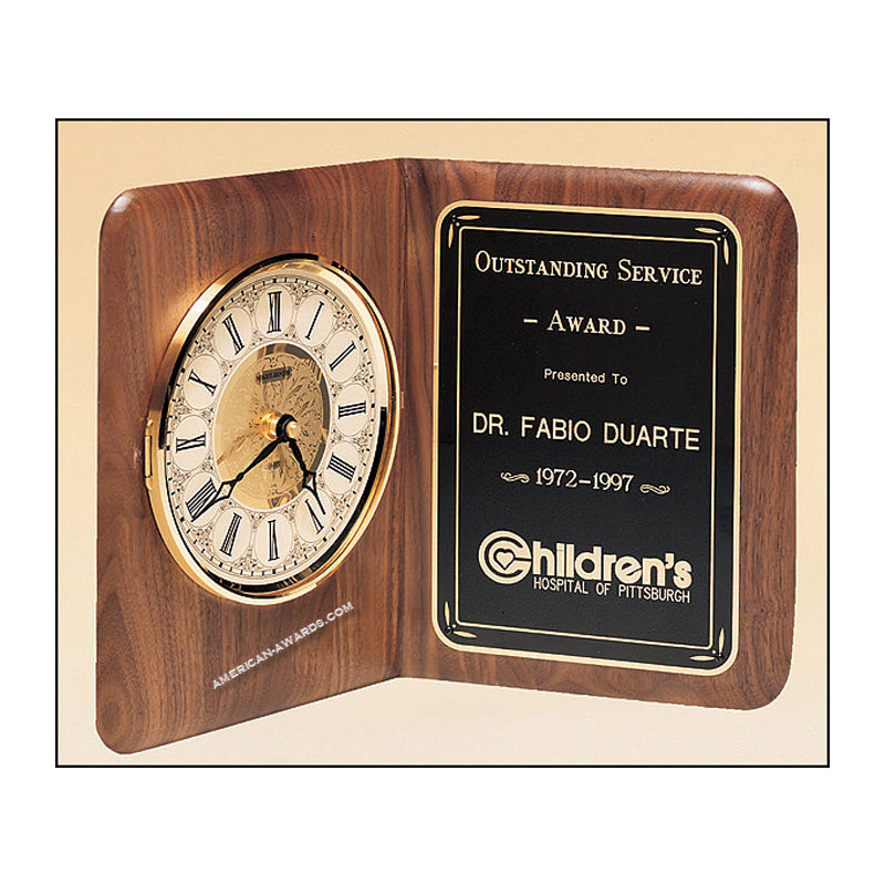 BC8 Walnut Clock Plaque - American Trophy & Award Company - Los Angeles, CA 90022