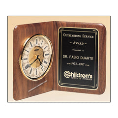 BC8 Walnut Clock Plaque - American Trophy & Award Company - Los Angeles, CA 90022