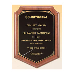 P1649 Walnut Shield Award Plaque - American Trophy & Award Company - Los Angeles, CA 90022